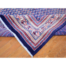 Load image into Gallery viewer, 6&#39;1&quot;x11&#39;4&quot; Navy Blue Semi Antique Seraband All Over Botteh Design Pure Wool Hand Knotted Wide Runner Oriental Rug FWR357054