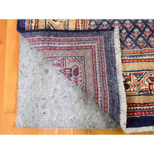 Load image into Gallery viewer, 6&#39;1&quot;x11&#39;4&quot; Navy Blue Semi Antique Seraband All Over Botteh Design Pure Wool Hand Knotted Wide Runner Oriental Rug FWR357054