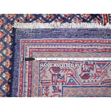 Load image into Gallery viewer, 6&#39;1&quot;x11&#39;4&quot; Navy Blue Semi Antique Seraband All Over Botteh Design Pure Wool Hand Knotted Wide Runner Oriental Rug FWR357054