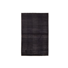 Load image into Gallery viewer, 4&#39;x6&#39; Charcoal Brown Wool and Silk Tone on Tone Nepali Hand Knotted Oriental Rug FWR357570