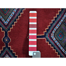 Load image into Gallery viewer, 5&#39;1&quot;x9&#39;4&quot; New Persian Hamadan Geometric Medallion and Red Open Field Pure Wool Hand Knotted Oriental Rug FWR359178