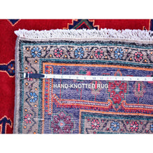 Load image into Gallery viewer, 5&#39;1&quot;x9&#39;4&quot; New Persian Hamadan Geometric Medallion and Red Open Field Pure Wool Hand Knotted Oriental Rug FWR359178