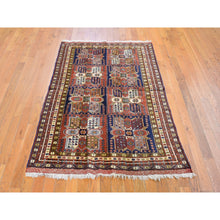 Load image into Gallery viewer, 4&#39;x5&#39;10&quot; Terracotta Vintage Persian Abadeh Block Design Pure Wool Hand Knotted Oriental Rug FWR359196