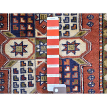 Load image into Gallery viewer, 4&#39;x5&#39;10&quot; Terracotta Vintage Persian Abadeh Block Design Pure Wool Hand Knotted Oriental Rug FWR359196