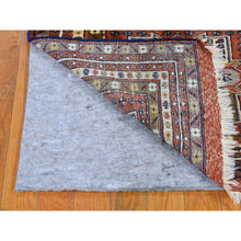 Load image into Gallery viewer, 4&#39;x5&#39;10&quot; Terracotta Vintage Persian Abadeh Block Design Pure Wool Hand Knotted Oriental Rug FWR359196