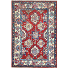 Load image into Gallery viewer, 4&#39;x5&#39;9&quot; Red Caucasian Design Special Kazak Hand Knotted Natural Wool Oriental Rug FWR364446