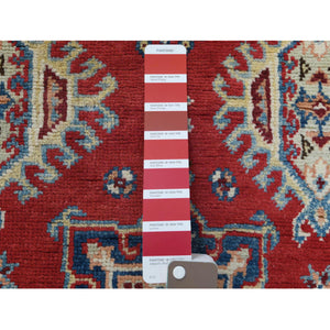 4'x5'9" Red Caucasian Design Special Kazak Hand Knotted Natural Wool Oriental Rug FWR364446