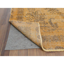 Load image into Gallery viewer, 6&#39;1&quot;x9&#39;6&quot; Semi Antique Orange Cast Persian Tabriz with Open Field Design Hand Knotted Distressed Look Clean Organic Wool Oriental Rug FWR365442