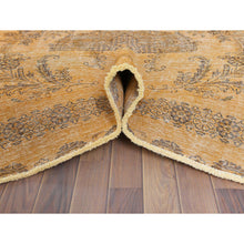 Load image into Gallery viewer, 6&#39;1&quot;x9&#39;6&quot; Semi Antique Orange Cast Persian Tabriz with Open Field Design Hand Knotted Distressed Look Clean Organic Wool Oriental Rug FWR365442