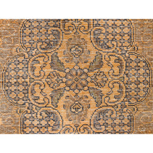 Load image into Gallery viewer, 6&#39;1&quot;x9&#39;6&quot; Semi Antique Orange Cast Persian Tabriz with Open Field Design Hand Knotted Distressed Look Clean Organic Wool Oriental Rug FWR365442