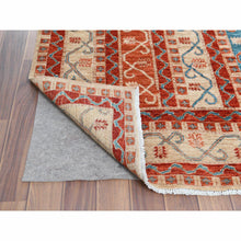 Load image into Gallery viewer, 6&#39;2&quot;x8&#39;8&quot; Colorful Super Kazak with Shawl Design Hand Knotted Vibrant Pure Wool Oriental Rug FWR366936