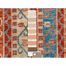 Load image into Gallery viewer, 6&#39;2&quot;x8&#39;8&quot; Colorful Super Kazak with Shawl Design Hand Knotted Vibrant Pure Wool Oriental Rug FWR366936