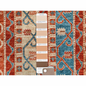 6'2"x8'8" Colorful Super Kazak with Shawl Design Hand Knotted Vibrant Pure Wool Oriental Rug FWR366936