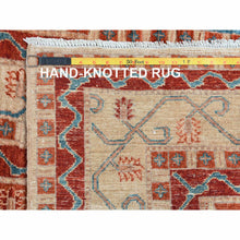 Load image into Gallery viewer, 6&#39;2&quot;x8&#39;8&quot; Colorful Super Kazak with Shawl Design Hand Knotted Vibrant Pure Wool Oriental Rug FWR366936