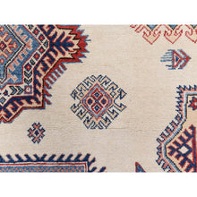 Load image into Gallery viewer, 10&#39;x13&#39;8&quot; Ivory, Afghan Special Kazak with Caucasian Design, Organic Wool, Hand Knotted, Oriental Rug FWR369228