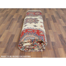 Load image into Gallery viewer, 10&#39;x13&#39;8&quot; Ivory, Afghan Special Kazak with Caucasian Design, Organic Wool, Hand Knotted, Oriental Rug FWR369228