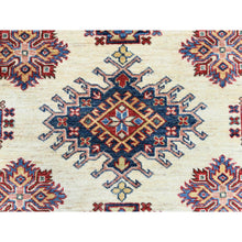 Load image into Gallery viewer, 8&#39;8&quot;x11&#39;10&quot; Hand Knotted Ivory Afghan Super Kazak with Geometric Design Shiny Wool Oriental Rug FWR369912