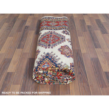 Load image into Gallery viewer, 8&#39;8&quot;x11&#39;10&quot; Hand Knotted Ivory Afghan Super Kazak with Geometric Design Shiny Wool Oriental Rug FWR369912