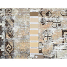 Load image into Gallery viewer, 3&#39;10&quot;x6&#39; Beige, Sheared Low Distressed Look Worn Wool, Hand Knotted Vintage Persian Shiraz, Oriental Rug FWR371706