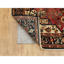 Load image into Gallery viewer, 4&#39;x6&#39; Red Antiqued Heriz Re-Creation Handspun New Zealand Wool Hand Knotted Oriental Rug FWR372114