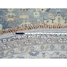 Load image into Gallery viewer, 14&#39;x14&#39; Gray Karajeh Design Pure Wool Hand Knotted Oriental Round Rug FWR372978