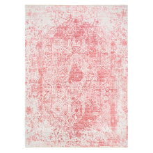 Load image into Gallery viewer, 10&#39;x14&#39; Hand Knotted Pink Broken Persian Design Wool And Pure Silk Oriental Rug FWR374220