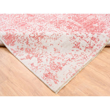 Load image into Gallery viewer, 10&#39;x14&#39; Hand Knotted Pink Broken Persian Design Wool And Pure Silk Oriental Rug FWR374220