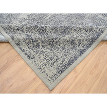 Load image into Gallery viewer, 12&#39;x18&#39;2&quot; Wool and Plant Based Silk Hand Loomed Light Gray Fine Jacquard with Erased Design Oriental Oversized Rug FWR379830