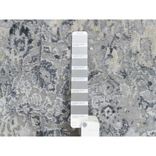 Load image into Gallery viewer, 3&#39;10&quot;x6&#39; Gray Broken Kashan Design Wool With Pure Silk Hand Knotted Oriental Rug FWR380898