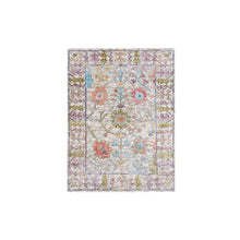 Load image into Gallery viewer, 2&#39;3&quot;x3&#39;2&quot; Beige, Directional Vase Design, Silk With Textured Wool, Hand Knotted, Oriental, Mat Rug FWR382458