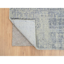 Load image into Gallery viewer, 2&#39;6&quot;x8&#39; Gray, Tone On Tone Transitional Erased Design, Jacquard Wool And Plant Based Silk, Hand Loomed, Oriental, Runner Rug FWR382566