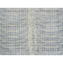 Load image into Gallery viewer, 2&#39;6&quot;x8&#39; Gray, Tone On Tone Transitional Erased Design, Jacquard Wool And Plant Based Silk, Hand Loomed, Oriental, Runner Rug FWR382566