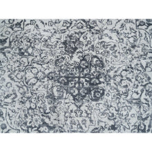 Load image into Gallery viewer, 12&#39;1&quot;x15&#39;1&quot; Silver Gray, Wool and Pure Silk Hand Knotted, Erased Persian Design, Oversized Oriental Rug FWR384324