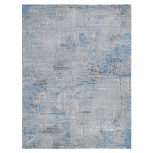 Load image into Gallery viewer, 9&#39;1&quot;x12&#39;1&quot; Gray, Modern Abstract Design Soft Pile, Denser Weave Wool and Silk Hand Knotted, Oriental Rug FWR385068