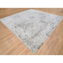 Load image into Gallery viewer, 12&#39;x12&#39; Gray, Broken Persian Design, Hand Knotted Wool and Pure Silk, Square Oriental Rug FWR385920