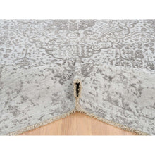 Load image into Gallery viewer, 12&#39;x12&#39; Gray, Broken Persian Design, Hand Knotted Wool and Pure Silk, Square Oriental Rug FWR385920