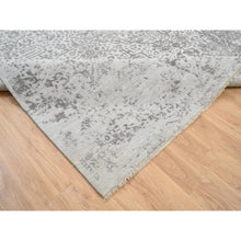 Load image into Gallery viewer, 12&#39;x12&#39; Gray, Broken Persian Design, Hand Knotted Wool and Pure Silk, Square Oriental Rug FWR385920