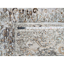 Load image into Gallery viewer, 2&#39;8&quot;x12&#39;1&quot; Gray, Transitional Persian Influence Erased Medallion Design, Silk with Textured Wool Hand Knotted, Runner Oriental Rug FWR386436