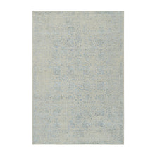 Load image into Gallery viewer, 6&#39;2&quot;x9&#39; Gray with Touches of Blue, Wool and Plant Based Silk Jacquard Hand Loomed, Tabriz Design, Oriental Rug FWR387294