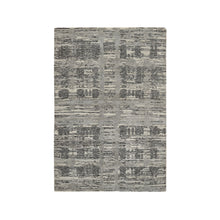 Load image into Gallery viewer, 4&#39;x6&#39;1&quot; Light Gray, Modern Design, Hand Spun Undyed Natural Wool, Hand Knotted, Oriental Rug FWR388302