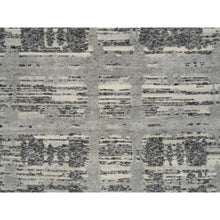 Load image into Gallery viewer, 4&#39;x6&#39;1&quot; Light Gray, Modern Design, Hand Spun Undyed Natural Wool, Hand Knotted, Oriental Rug FWR388302