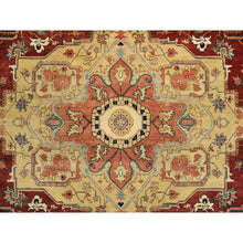 Load image into Gallery viewer, 10&#39;x10&#39; Terracotta Red, Densely Woven Natural Dyes, Hand Spun Wool Hand Knotted, Antiqued Fine Heriz Re-Creation, Round Oriental Rug FWR389844