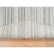 Load image into Gallery viewer, 6&#39;x6&#39; Platinum Gray and Cream, Thick and Plush Plain Hand Loomed, Undyed Natural Wool Modern Design, Round Oriental Rug FWR389910