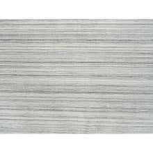 Load image into Gallery viewer, 6&#39;1&quot;x6&#39;1&quot; Platinum Gray and Cream, Undyed Natural Wool Modern Design, Thick and Plush Plain Hand Loomed, Square Oriental Rug FWR390072