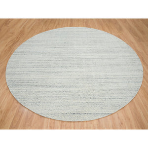 11'9"x11'9" Beige, Organic Wool Variegated Textured Modern Design, Hand Loomed, Round Oriental Rug FWR390228