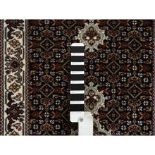 Load image into Gallery viewer, 2&#39;x8&#39;1&quot; Rich Black, Tabriz Mahi with Fish Medallion Design, Pure Wool, 175 KPSI, Hand Knotted, Runner Oriental Rug FWR390402