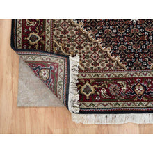 Load image into Gallery viewer, 4&#39;x6&#39;1&quot; Rich Black, Tabriz Mahi with Fish Medallion Design, 175 KPSI, Hand Knotted, 100% Wool, Oriental Rug FWR390594