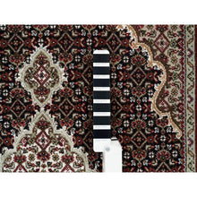 Load image into Gallery viewer, 4&#39;x6&#39;1&quot; Rich Black, Tabriz Mahi with Fish Medallion Design, 175 KPSI, Hand Knotted, 100% Wool, Oriental Rug FWR390594