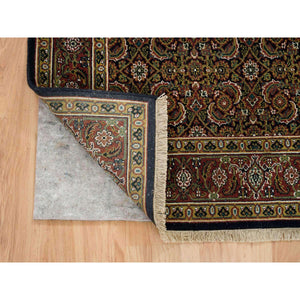 4'x6'5" Navy Blue, Herati with All Over Design, Wool Hand Knotted 250 KPSI Dense Weave, Oriental Rug FWR390720