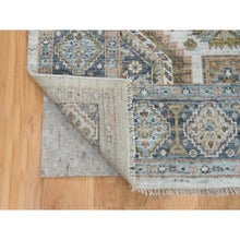 Load image into Gallery viewer, 7&#39;10&quot;x10&#39; Ivory, Plush and Lush Pile Pure Wool, Hand Knotted Karajeh Heritage Design, Oriental Rug FWR391110